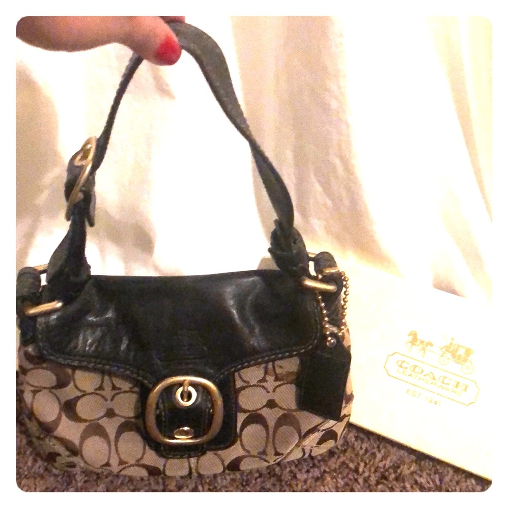COACH soho signature logo small purse
